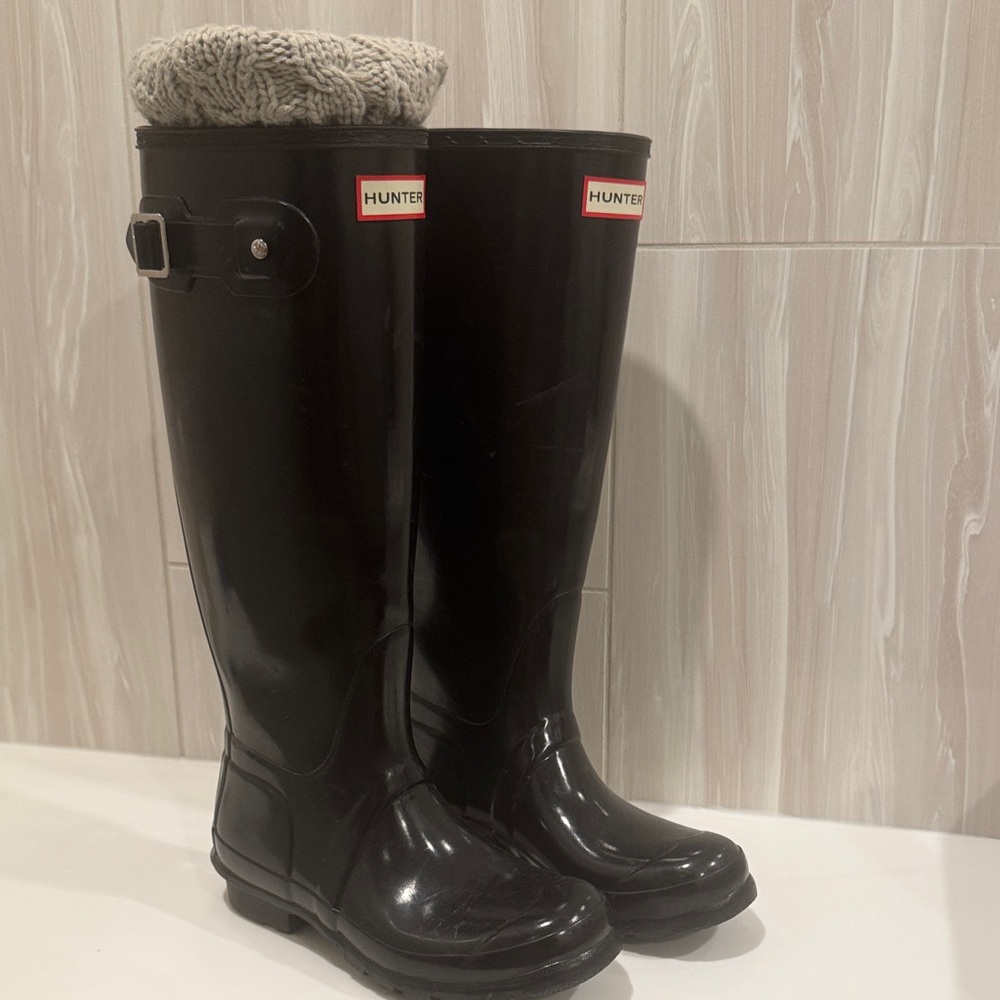 Hunter Black Winter Rain Boots